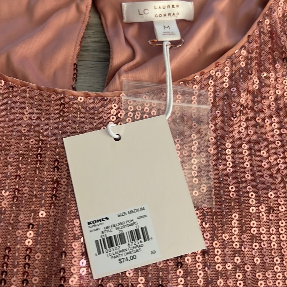 NWT Lauren Conrad Sequin lined OOS dress size M - Picture 5 of 10